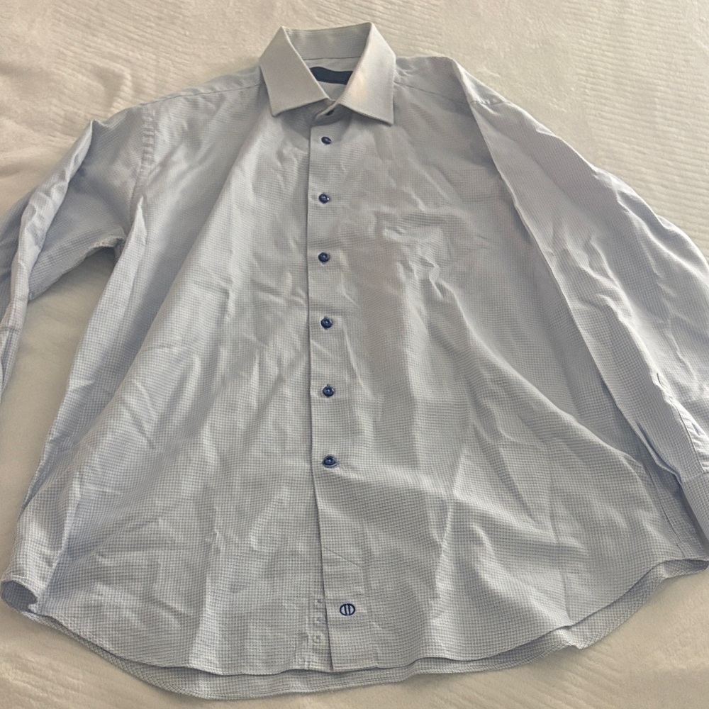 Elegant Light Blue Dress Shirt- David Donahue shirt !